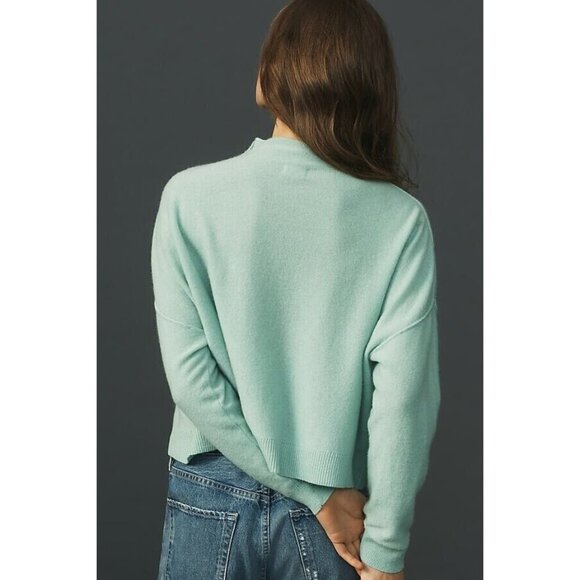NWT Anthropologie Pilcro Alani in Mint Cashmere Cropped Mock-Neck Sweater S - Picture 3 of 8